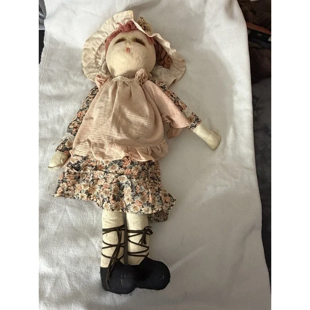 Marie Do OOAK Handmade Primitive Rag Doll 30” Signed Folk Art Country Doll